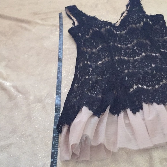 🚨SOLD 🚨 Betsey & Adam Black Lace Dress with Nude Tule - Picture 4 of 7